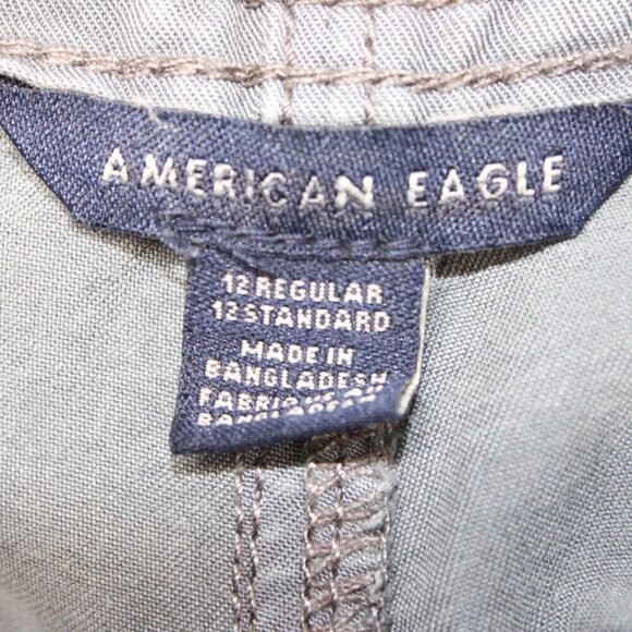 American Eagle Pants Women 12 Gray Super Hi Rise Button Fly 100% Lyocell - Picture 3 of 3